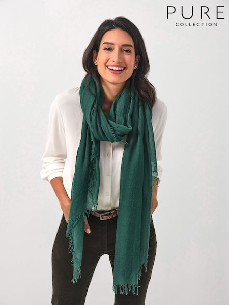 Pure Ultrafine Cashmere Lightweight Fringed Scarf (H93798) | €126