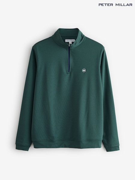 Peter Millar Green Perth Performance Quarter Zip Sweattop (H93895) | €159