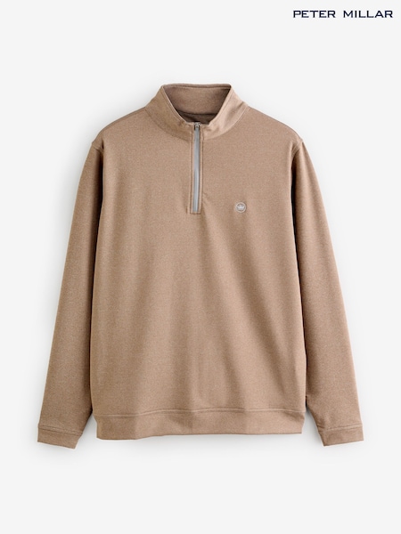 Peter Millar Brown Perth Performance Quarter Zip Shirt (H93900) | €170