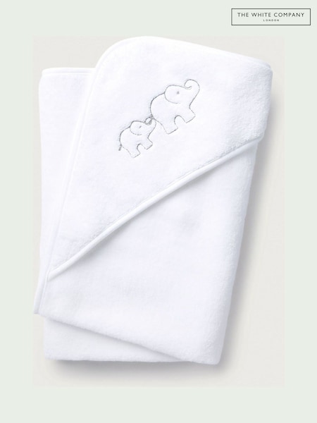 The White Company Baby Elephant Hooded White Towel (H94067) | ‏145 ر.ق.