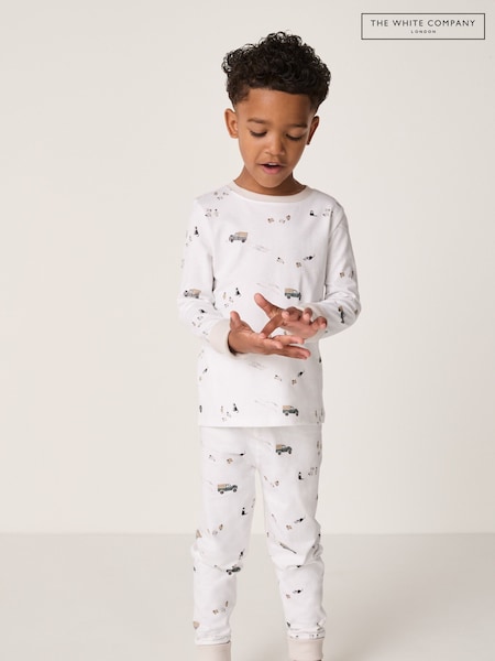 The White Company White Farm Scene Slim Fit Pyjamas (H94068) | AED116