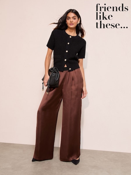 Friends Like These Brown Elasticated Waist Trousers (H94130) | €52