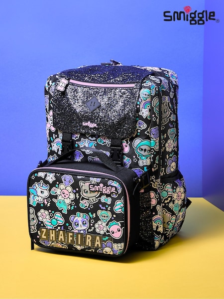 Smiggle Black Trailblazer Foldover Attach Backpack (H94305) | €60