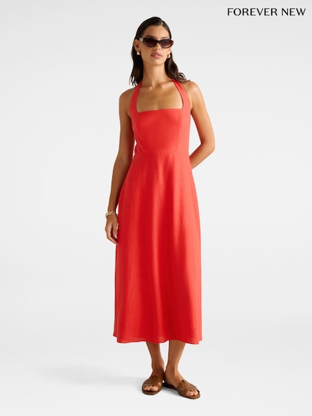 Forever New Stevie Halter Neck Midi Dress (H94343) | R$ 880