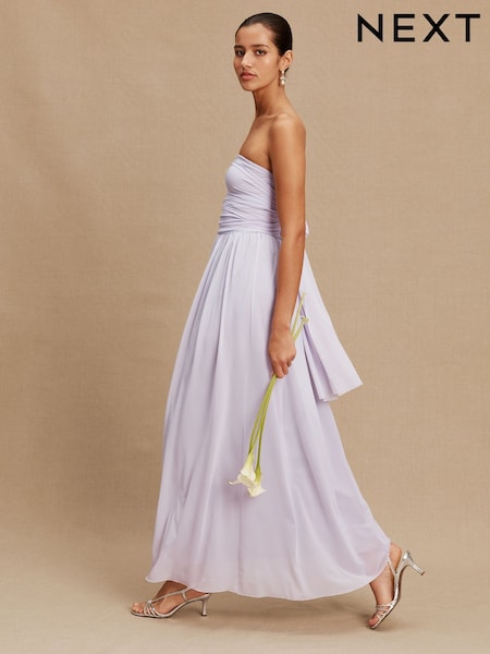 Lilac Purple - Mesh Multiway Wedding Guest Bridesmaid Maxi Dress