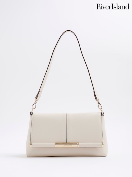 River Island Cream Bar Front Clutch (H94416) | 129 QAR
