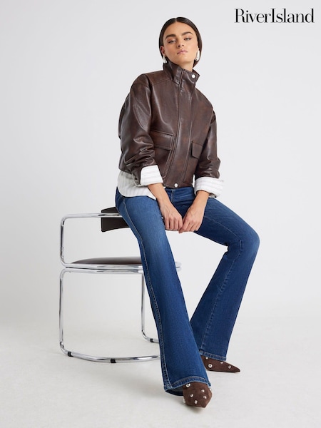 River Island Blue Mid Rise Bootcut Jeans (H94419) | €64