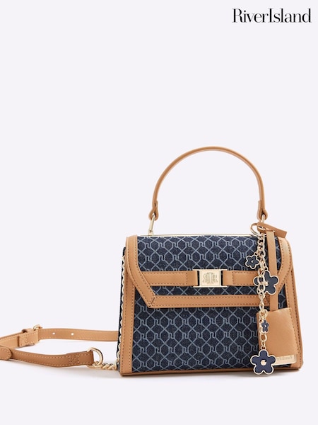 River Island Blue Denim Mini Tote Cross-Body Bag (H94428) | €52