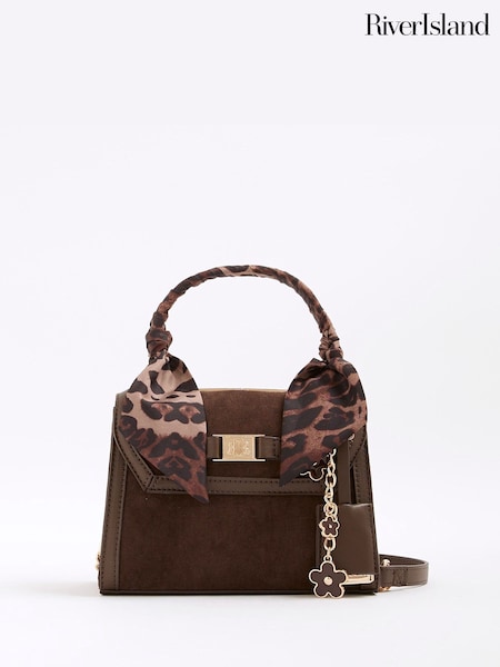 River Island Brown Suedette Mini Tote Cross-Body Bag (H94458) | €52