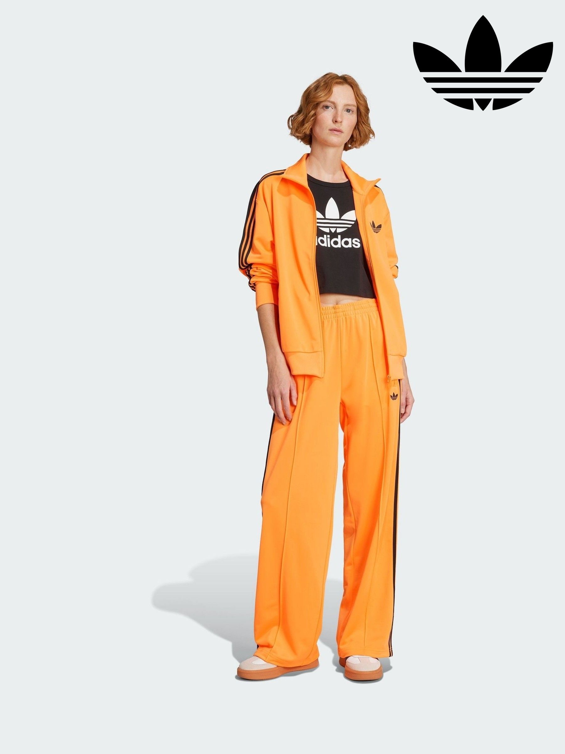 adidas orange stripe tracksuit