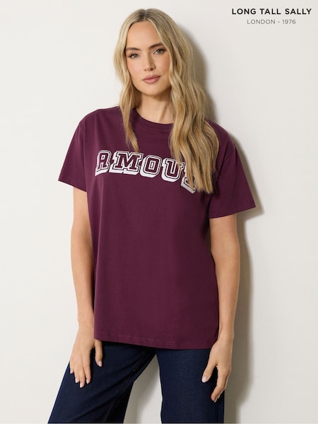 Long Tall Sally Red Amour Oversized T-Shirt (H94589) | R$ 195
