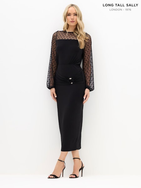 Long Tall Sally Black ITY Trim Midaxi Skirt (H94595) | €41