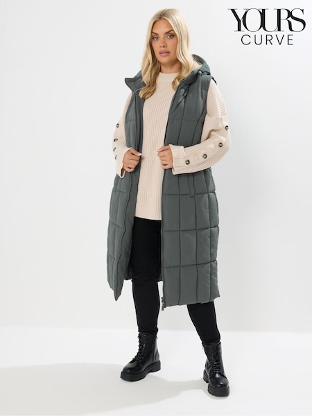Grau - Yours Curve Midi Micro Fibre Gilet (H94624) | 109 €