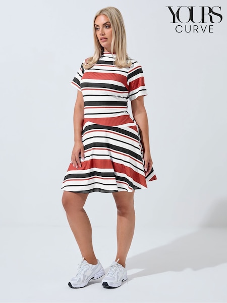 Yours Curve Limited Stripe Mini Swing Dress (H94663) | R$ 305