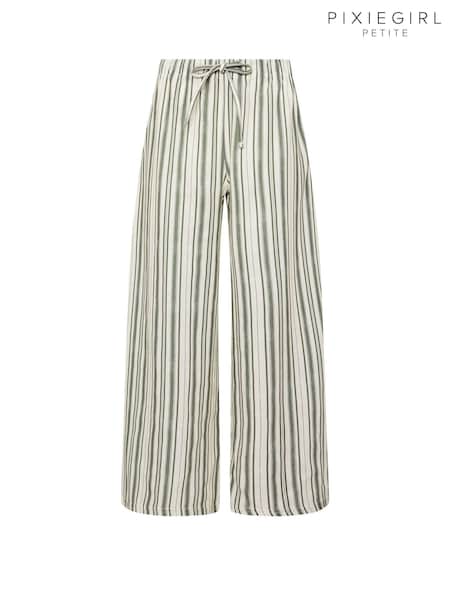 PixieGirl Petite Grey Black Stripe Wide Leg Trousers (H94704) | R$ 335