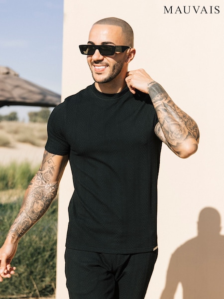 Preto - MAUVAIS Tanami Textured Stretch Tee (H94902) | R$ 395