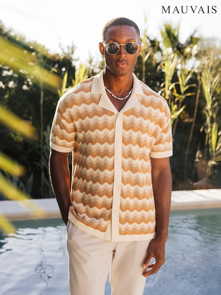MAUVAIS Aruba Textured Knitted Shirt (H94903) | R$ 585