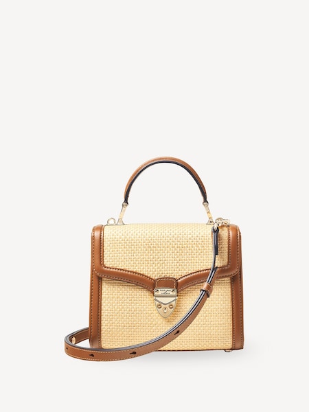 Aspinal of London Cream Mayfair Midi Raffia Bag (H94926) | €983