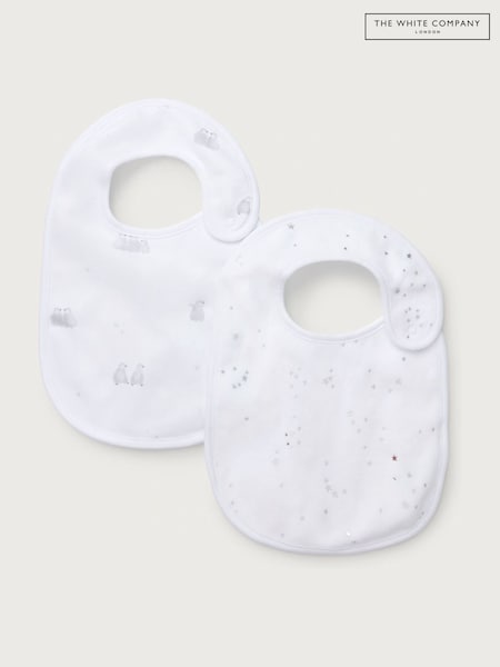 The White Company Organic Cotton Penguin Whit Bib 2 Pack (H95050) | R$ 160