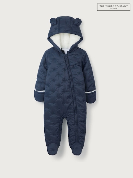 The White Company Blue Recycled Star Quilted Pramsuit (H95104) | €77