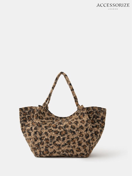 Accessorize Animal Leopard Print Teddy Shoulder Bag (H95115) | €46