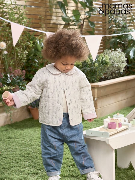 Mamas & Papas Blue Lavender Embroidered Jeans (H95241) | €31