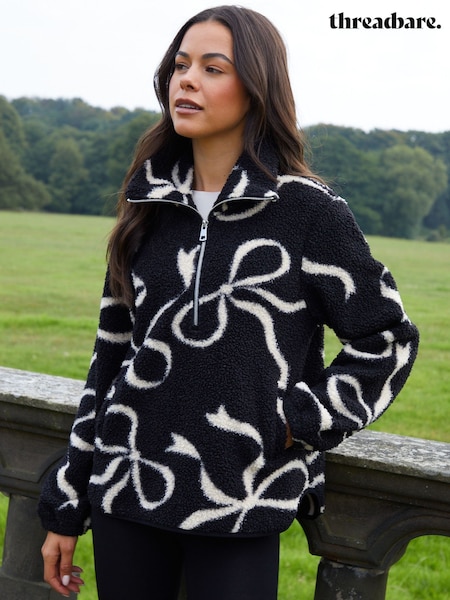 Threadbare Bow Print Quarter Zip Fleece (H95603) | ‏186 د.إ.‏