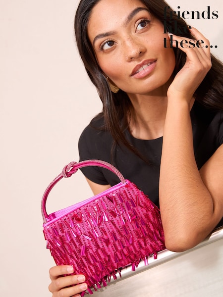 Friends Like These Pink Sequin Top Handle Bag (H95692) | $52