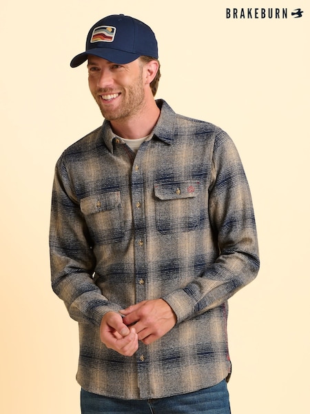Brakeburn Natural Farnworth Check Shirt (H95767) | 297 QAR