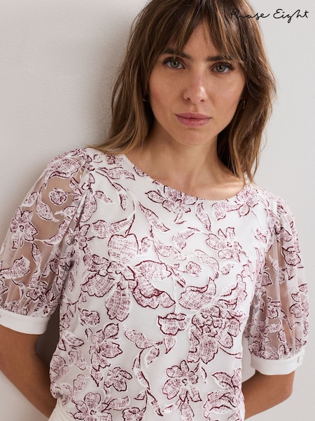 Phase Eight White Kelly Burnout Top (H95898) | €83