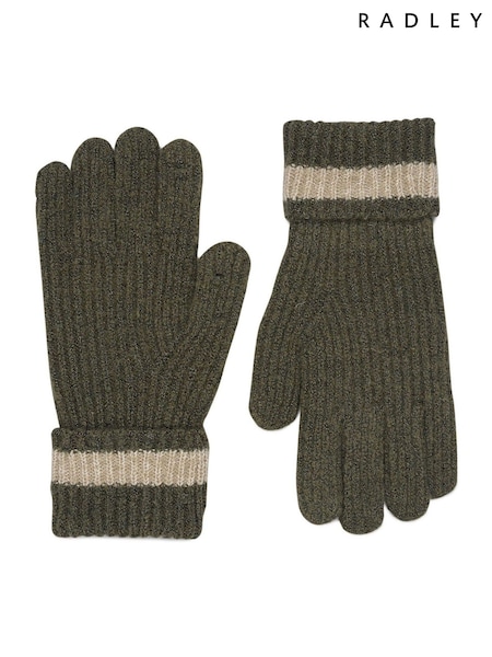 أخضر - Radley Grey Knitters Lane Knitted Gloves (H95990) | ‏227 د.إ.‏