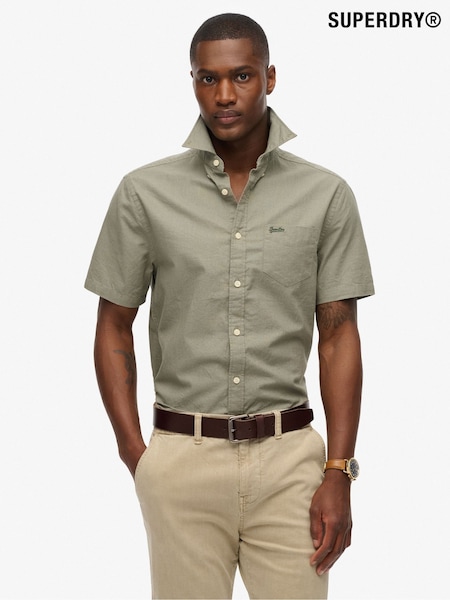 Superdry Green City Cotton Linen Short Sleeve Shirt (H96002) | €68