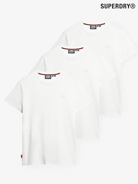 Superdry White Cotton Essential Logo T-Shirts 3 Pack (H96014) | €63