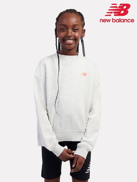 New Balance Grey Script FT Graphic Print Crew Sweatshirt (H96335) | €71 - €85