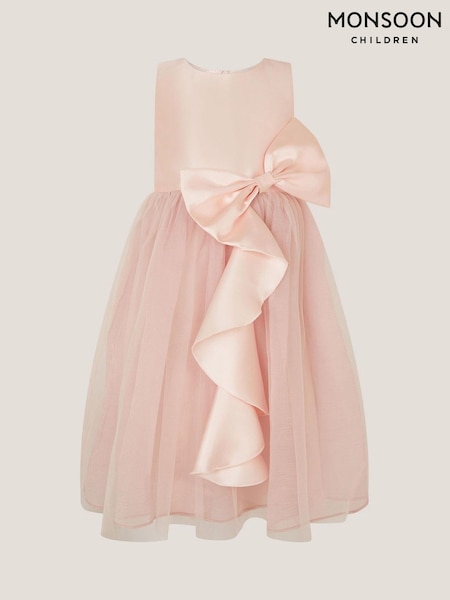 Monsoon Pink Waterfall Bow Tulle Dress (H96558) | €69 - €83