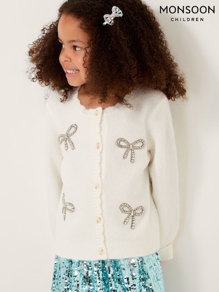 Monsoon Natural Bow Embellished Cardigan (H96575) | €40 - €45