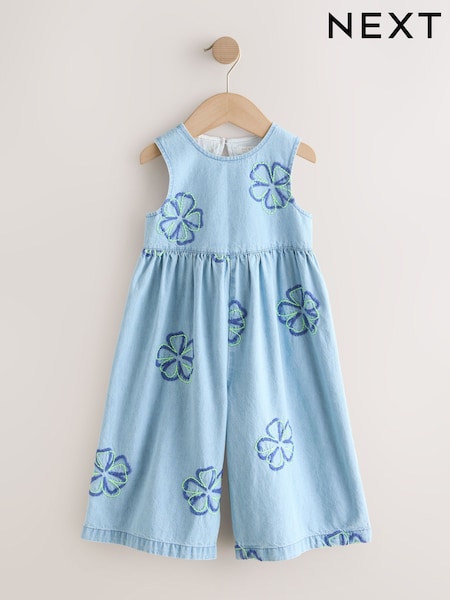 Blue Floral Sleeveless Playsuit (3mths-7yrs) (H96779) | $61 - $74