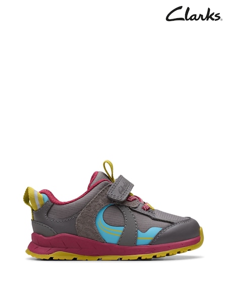 Clarks Grey Selva Hero Toddler Shoes (H96824) | €48