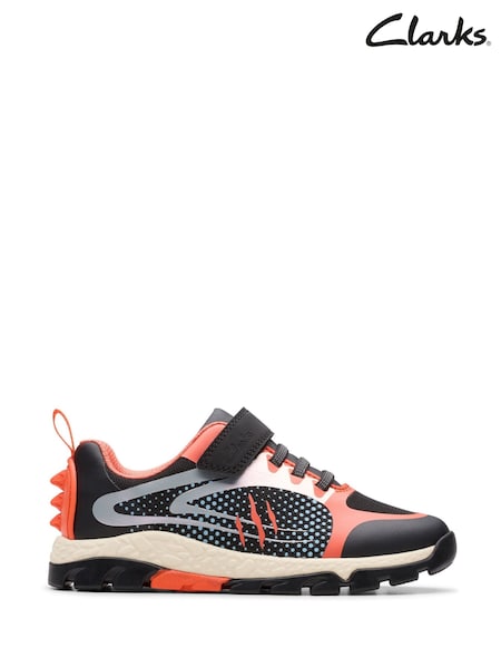 Clarks Black Steggy2 Fly Kids Shoes (H96840) | €56 - €61