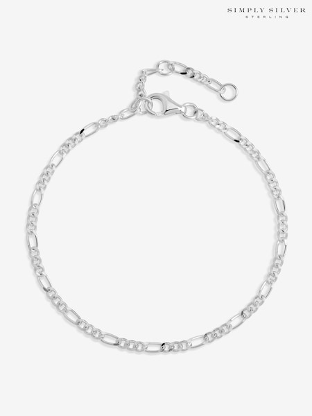 Simply Silver Silver Tone Sterling 925 Figaro Chain Bracelet (H96866) | €37