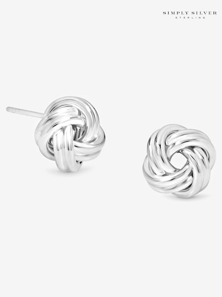 Simply Silver Silver Tone Sterling 925 Polished Knot Stud Earrings (H96875) | €40