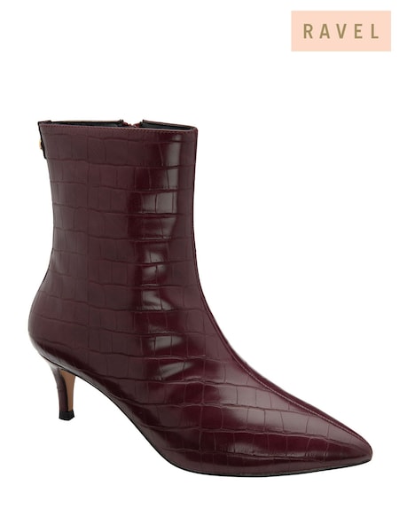 Vermelho - Ravel Stiletto Heel Zip Up Ankle Boots (H96891) | R$ 790