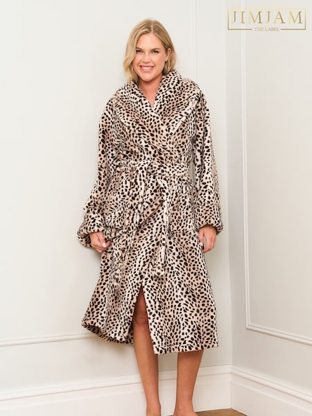 Jim Jam the Label Animal Print Dressing Brown Gown (H96919) | €57