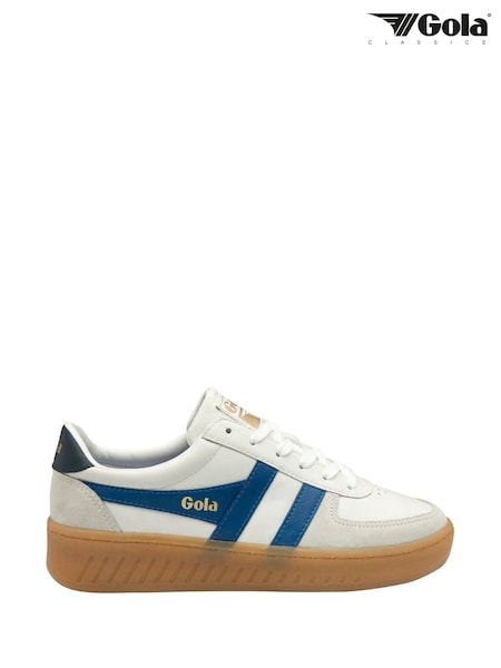 Gola White Ladies Grandslam Elite Leather Lace Up Trainers (H97015) | R$ 890