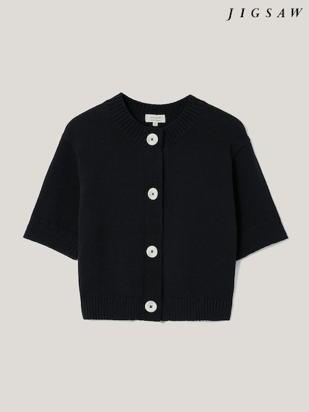 Jigsaw Blue Short Sleeve Cardi Top (H97033) | €147