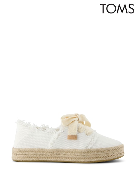 TOMS Carolina Lace Up White Espadrilles (H97096) | $187