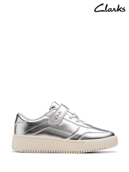 Clarks Silver Barley Step Kids Trainers (H97103) | €45 - €48