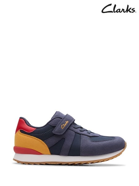 Clarks Blue Jaspen Vibe Kids Trainers (H97116) | €33 - €36