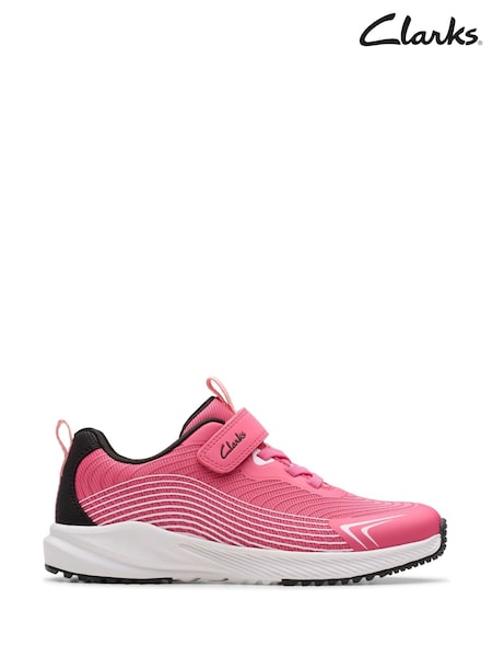 Clarks Pink Deyes Dash Kids Trainers (H97118) | €33 - €36