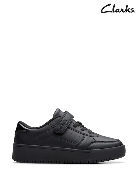 Clarks Black Barley Step Kids Shoes (H97125) | €45 - €48